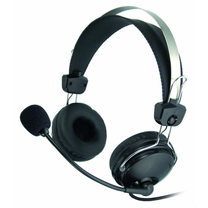 CASTI A4tech, "ComfortFIt", cu fir, standard, utilizare multimedia, microfon pe brat, conectare prin Jack 3.5 mm x 2, negru, "HS