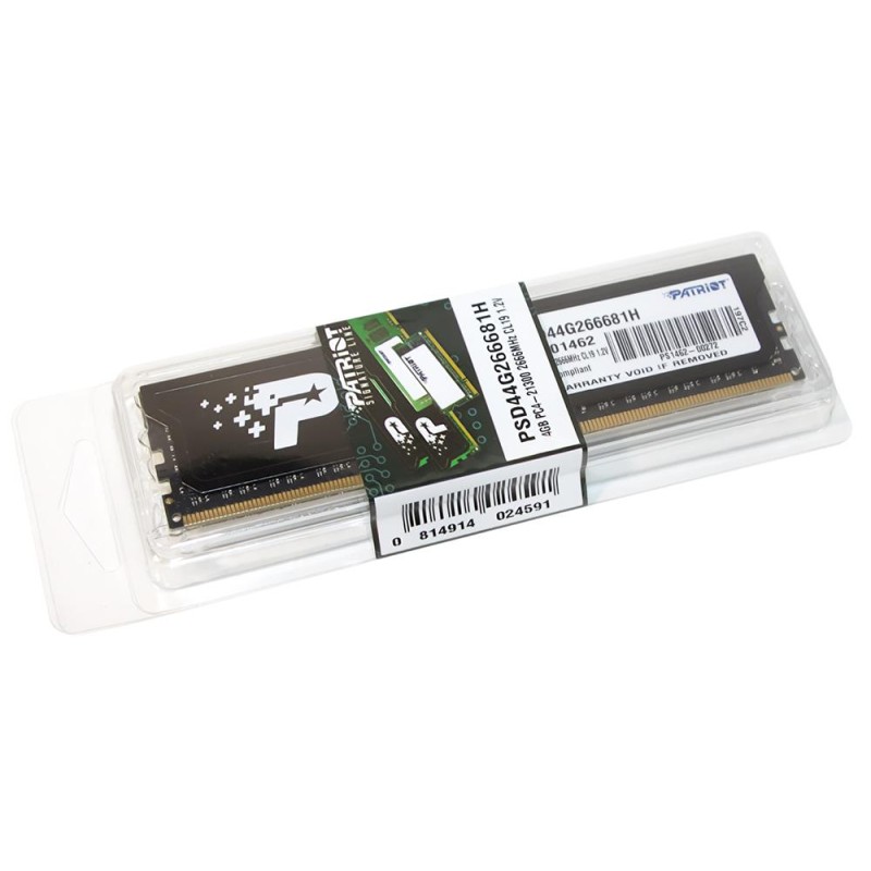 Memorie DDR Patriot DDR4 4 GB, frecventa 2666 MHz, 1 modul, radiator, "PSD44G266681H"