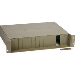 SASIU RACKABIL TP-LINK 14-sloturi media convertor fara management, rack 19-inch, suport sursa de alimentare redundanta, o sursa 