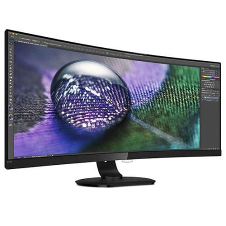 MONITOR PHILIPS 34", grafica, VA, UWQHD (3440 x 1440), Ultra Wide, curbat, 300 cd/mp, 4 ms, HDMI, DisplayPort, "349P7FUBEB/00" (