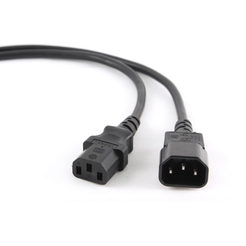 CABLU alimentare GEMBIRD prelungitor, 1.8m, intrare C14, iesire C13, 10A, certificare VDE, bulk, black, "PC-189-VDE" (timbru ver
