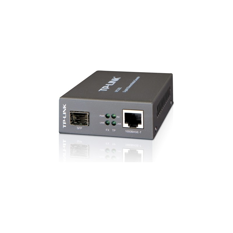 MEDIA CONVERTOR TP-LINK RJ45 1000M la slot SFP 1000M cu suport Module MiniGBIC, montabil in sasiu "MC220L"