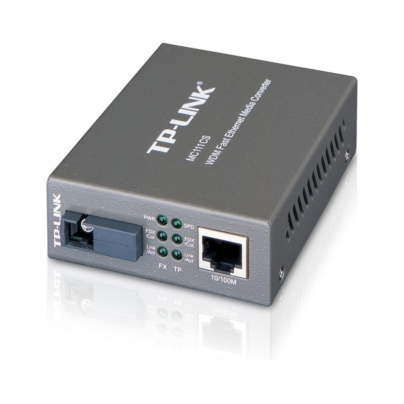 MEDIA CONVERTOR TP-LINK RJ45 10/100M la fibra SC single-mode 100M, Full-duplex, Tx:1550nm, Rx:1310nm, pana la 20Km, montabil in 
