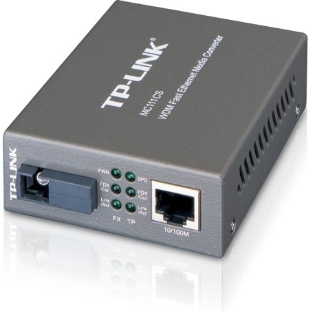 MEDIA CONVERTOR TP-LINK RJ45 10/100M la fibra SC single-mode 100M, Full-duplex, Tx:1550nm, Rx:1310nm, pana la 20Km, montabil in 