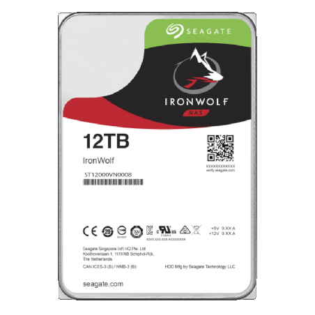 HDD SEAGATE 12 TB, IronWolf, 7.200 rpm, buffer 256 MB, pt. NAS, "ST12000VN0008"