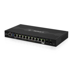 ROUTER Ubiquiti EdgeRouter, wired, port LAN 10/100/1000 x 10, port WAN 10/100/1000 x 1, "ER-12" (timbru verde 0.8 lei)