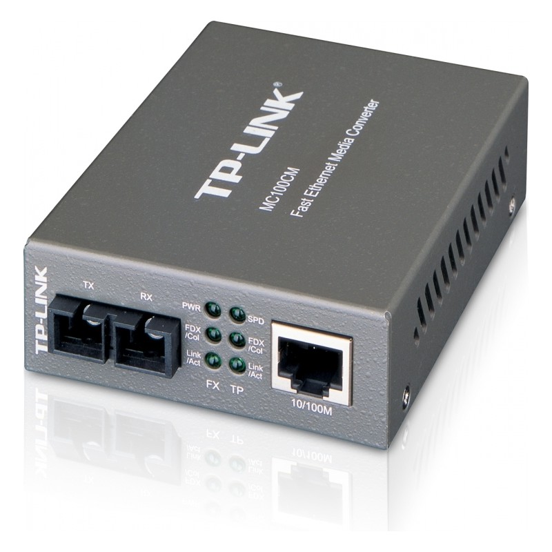 MEDIA CONVERTOR TP-LINK RJ45 10/100M la fibra SC multi-mode 100M, Full-duplex, pana la 2Km, montabil in sasiu "MC100CM"