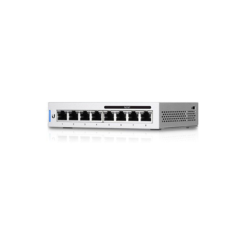 SWITCH PoE UBIQUITI, "UNIFI SWITCH 8"port Gigabit x 8, managed, rackabil, carcasa metalica, "US-8-60W" (timbru verde 2 lei)