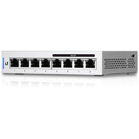 SWITCH PoE UBIQUITI, "UNIFI SWITCH 8"port Gigabit x 8, managed, rackabil, carcasa metalica, "US-8-60W" (timbru verde 2 lei)