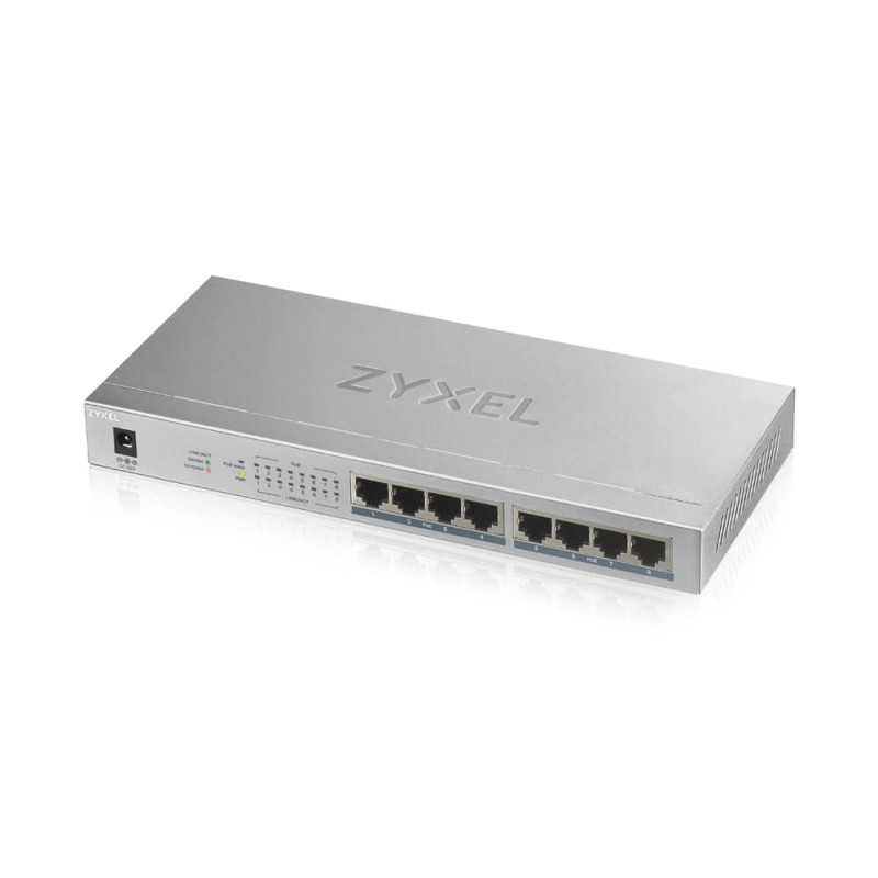 SWITCH PoE ZYXEL, "GS1008-HP"port Gigabit x 8, unmanaged, nerackabil, carcasa metalica, "GS1008HP-EU0101F" (timbru verde 2 lei)