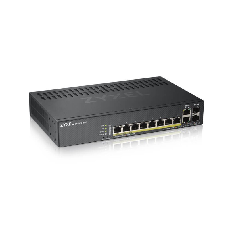 SWITCH PoE ZYXEL, "GS1920-8HPv2"port Gigabit x 8, SFP SFP x 2, managed, rackabil, carcasa metalica, "GS1920-8HPV2-EU010" (timbru