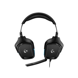 CASTI Logitech, "G432", cu fir, gaming, utilizare multimedia, microfon pe brat, conectare prin Jack 3.5 mm, USB 2.0, negru, "981