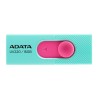 MEMORIE USB 2.0 ADATA 16 GB, retractabila, carcasa plastic, verde / roz, "AUV220-16G-RGNPK" (timbru verde 0.03 lei)