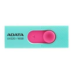 MEMORIE USB 2.0 ADATA 16 GB, retractabila, carcasa plastic, verde / roz, "AUV220-16G-RGNPK" (timbru verde 0.03 lei)