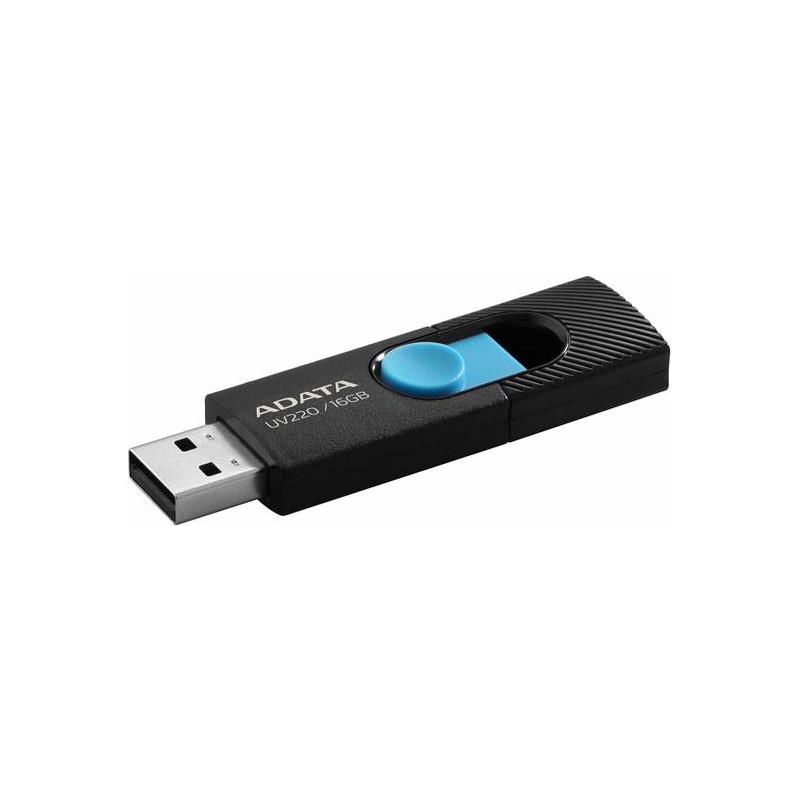 MEMORIE USB 2.0 ADATA 16 GB, retractabila, carcasa plastic, negru / albastru, "AUV220-16G-RBKBL" (timbru verde 0.03 lei)