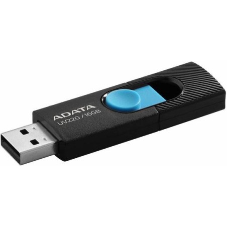 MEMORIE USB 2.0 ADATA 16 GB, retractabila, carcasa plastic, negru / albastru, "AUV220-16G-RBKBL" (timbru verde 0.03 lei)