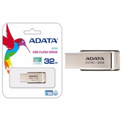 MEMORIE USB 2.0 ADATA 32 GB, profil mic, carcasa metalica, auriu, "AUV130-32G-RGD" (timbru verde 0.03 lei)