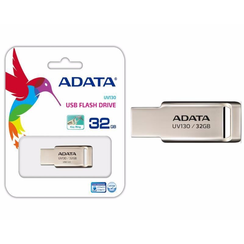 MEMORIE USB 2.0 ADATA 32 GB, profil mic, carcasa metalica, auriu, "AUV130-32G-RGD" (timbru verde 0.03 lei)