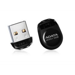 MEMORIE USB 2.0 ADATA 64 GB, cu capac | profil mic, carcasa plastic, negru, "AUD310-64G-RBK" (timbru verde 0.03 lei)