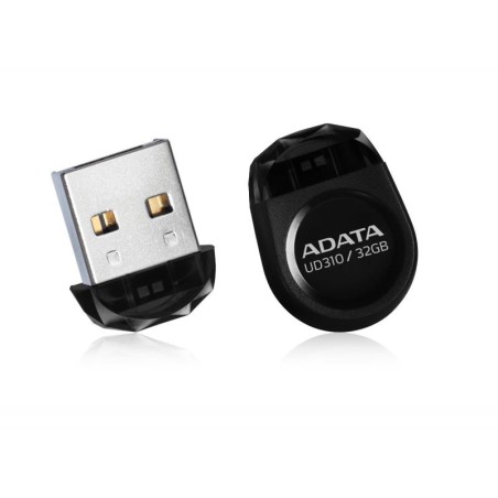 MEMORIE USB 2.0 ADATA 32 GB, cu capac | profil mic, carcasa plastic, negru, "AUD310-32G-RBK" (timbru verde 0.03 lei)