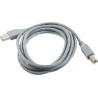 CABLU USB GEMBIRD pt. imprimanta, USB 2.0 (T) la USB 2.0 Type-B (T), 1.8m, conectori auriti, gri, "CCP-USB2-AMBM-6G" (timbru ver