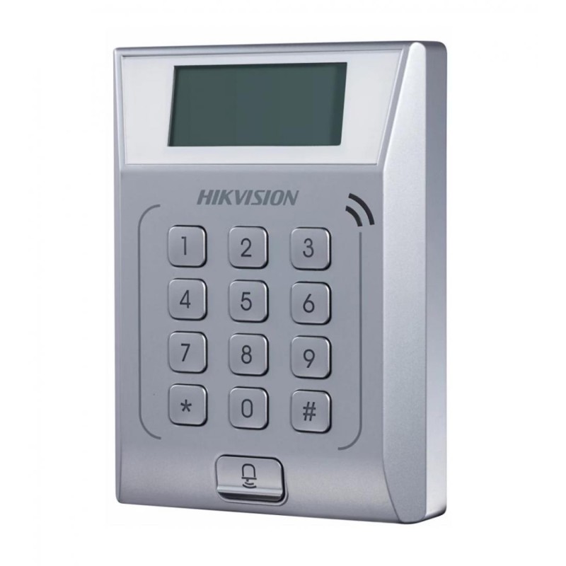 TERMINAL control acces HIKVISION, cititor carduri MiFare, TCP/IP, tastatura si sonerie,  "DS-K1T802M" (timbru verde 0.18 lei)