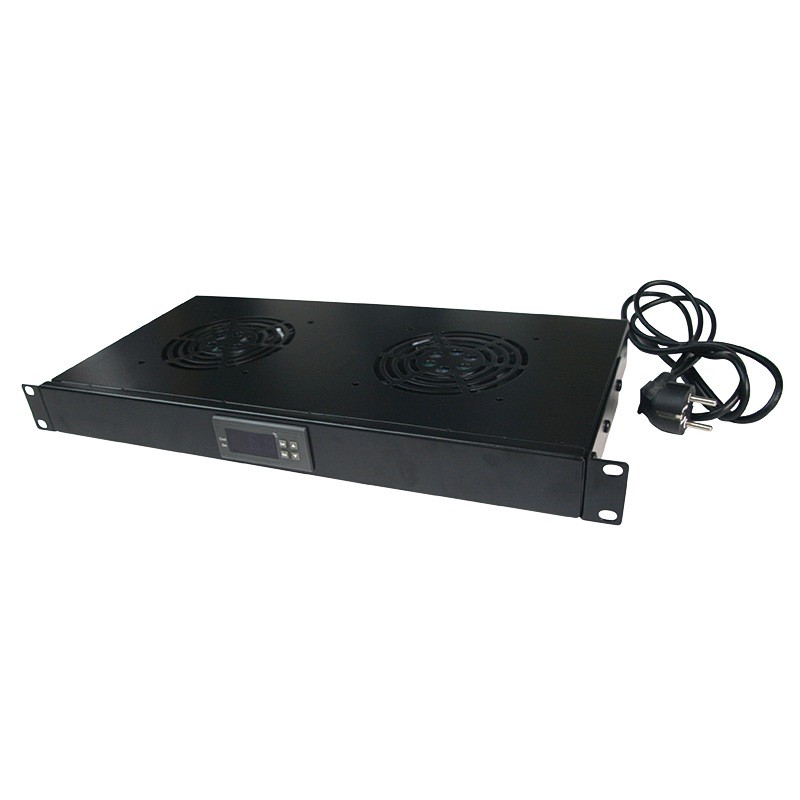 UNITATE RACIRE LOGILINK, 1U pentru rack 19", 2 ventilatoare, 1600rpm, 25dBA, flux aer 49.8cfm, otel 1.5mm, cu termostat, cablu a
