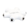 SPLITTER audio LOGILINK, 6 x 3.5" jack, stereo, plastic, cablu 20cm, conectare la 1 device audio si split semnal la 5 casti, "CA