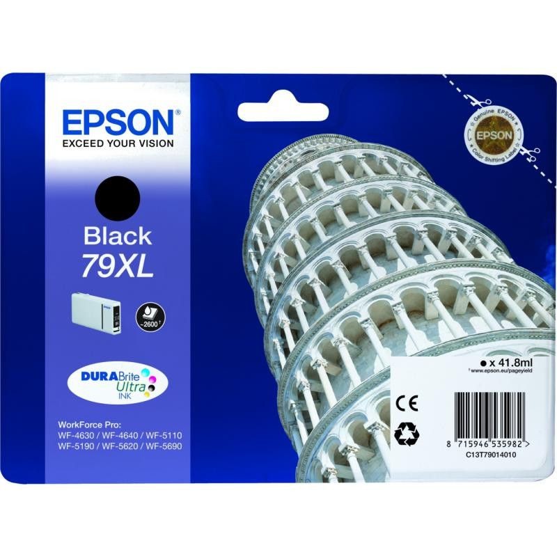 Cartus Cerneala Original Epson black, T790140, pentru Workforce Pro WP-5110|51490|5620|5690,  , (timbru verde 0.15 lei), "C13T79