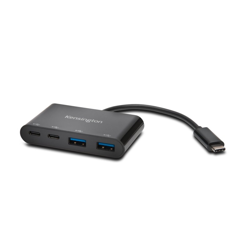 HUB extern KENSINGTON, porturi USB: USB 3.0 x 2, USB 3.1 Type C x 2, conectare prin USB 3.1 Type C, cablu 0.1 m, negru, "K39124E