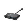 HUB extern KENSINGTON, porturi USB: USB 3.0 x 2, USB 3.1 Type C x 2, conectare prin USB 3.1 Type C, cablu 0.1 m, negru, "K39124E