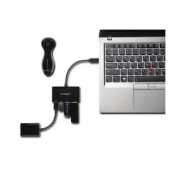 HUB extern KENSINGTON, porturi USB: USB 3.0 x 2, USB 3.1 Type C x 2, conectare prin USB 3.1 Type C, cablu 0.1 m, negru, "K39124E