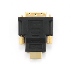 ADAPTOR video GEMBIRD, HDMI (T) la DVI-D SL (T), conectori auriti, black, "A-HDMI-DVI-1" (timbru verde 0.08 lei)