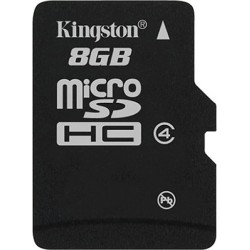 CARD MicroSD KINGSTON, 8 GB, MicroSDHC, clasa 4, standard nu e cazul, "SDC4/8GB" (timbru verde 0.03 lei)