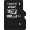 CARD MicroSD KINGSTON, 8 GB, MicroSDHC, clasa 4, standard nu e cazul, "SDC4/8GB" (timbru verde 0.03 lei)