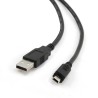 CABLU alimentare si date GEMBIRD, pt. smartphone, USB 2.0 (T) la Mini-USB 2.0 (T), 1.8m, conectori auriti, negru, "CCP-USB2-AM5P