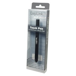 TOUCH PEN LOGILINK, pt. tablete si smartphone, varf din cauciuc, forma hexagonala, aluminiu, negru, "AA0010"  (timbru verde 0.03