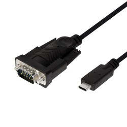 CABLU USB LOGILINK adaptor, USB 2.0 Type-C (T) la Serial DB9M (9-pin)(RS232)(T), 1.2m, negru, "AU0051" (timbru verde 0.08 lei)