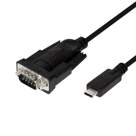 CABLU USB LOGILINK adaptor, USB 2.0 Type-C (T) la Serial DB9M (9-pin)(RS232)(T), 1.2m, negru, "AU0051" (timbru verde 0.08 lei)