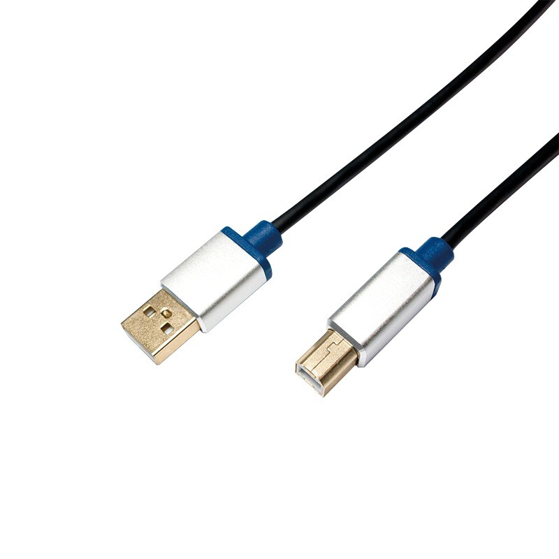 CABLU USB LOGILINK pt. imprimanta, USB 2.0 (T) la USB 2.0 Type-B (T), 2m, premium, conectori auriti, black, "BUAB220" (timbru ve