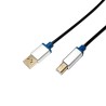 CABLU USB LOGILINK pt. imprimanta, USB 2.0 (T) la USB 2.0 Type-B (T), 2m, premium, conectori auriti, black, "BUAB220" (timbru ve