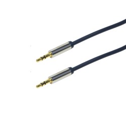 CABLU audio LOGILINK stereo (3.5 mm jack T/T), 3m, conectori auriti, albastru "CA10300" (timbru verde 0.18 lei)