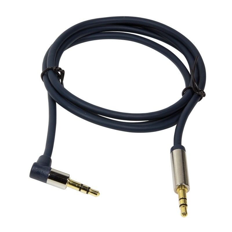 CABLU audio LOGILINK stereo (3.5 mm jack T/T), 3m, conectori auriti, un conector 90 grade, albastru "CA11300" (timbru verde 0.18