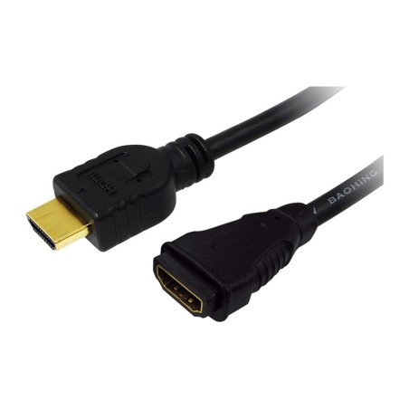 CABLU video LOGILINK, adaptor HDMI (T) la HDMI (M), 5m, conectori auriti, rezolutie maxima 4K DCI (4096 x 2160) la 60 Hz, negru,