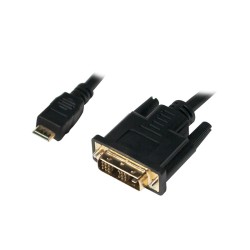 CABLU video LOGILINK, adaptor Mini-HDMI (Type C)(T) la DVI-D SL (T), 1m, conectori auriti, negru, "CHM002" (timbru verde 0.18 le
