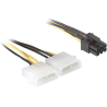 CABLU alimentare GEMBIRD, adaptor Molex la PCI-E, 2 x Molex la 1 x 6 pin PCI-E, "CC-PSU-6" (timbru verde 0.08 lei)