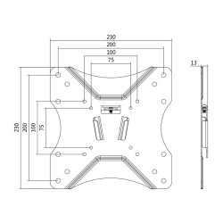 SUPORT de perete LOGILINK, pt 1 TV/monitor plat, diag. max 42 inch, fix, max 25 Kg, "BP0004"