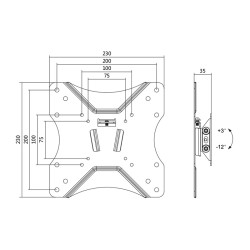 SUPORT de perete LOGILINK, pt 1 TV/monitor plat, diag. max 42 inch, inclinare, max 25 Kg, "BP0005"