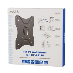 SUPORT de perete LOGILINK, pt 1 TV/monitor plat, diag. max 42 inch, inclinare, max 25 Kg, "BP0005"