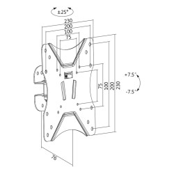 SUPORT de perete LOGILINK, pt 1 TV/monitor plat, diag. max 42 inch, inclinare, pivotare, max 25 Kg, "BP0006"